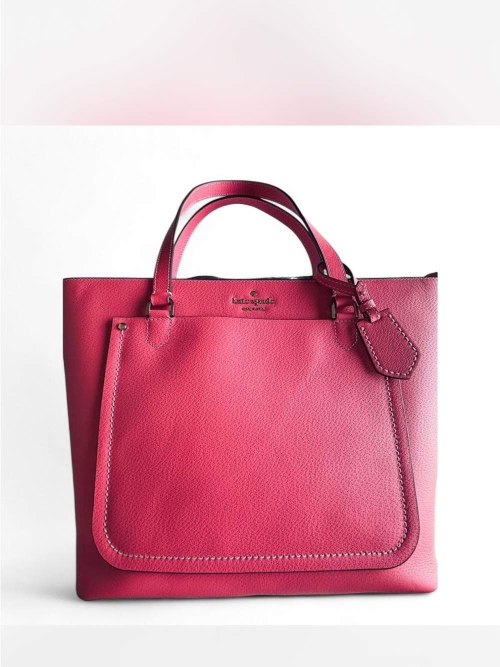 Kate Spade Thompson Kimberly Large Pink Leather Tote Shoulder Bag NWOT